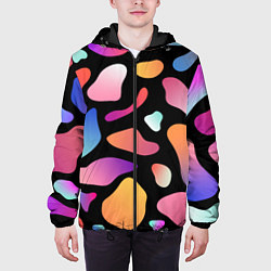 Куртка с капюшоном мужская Fashionable colorful pattern, цвет: 3D-черный — фото 2