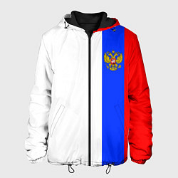 Куртка с капюшоном мужская Цвета России - герб, цвет: 3D-черный