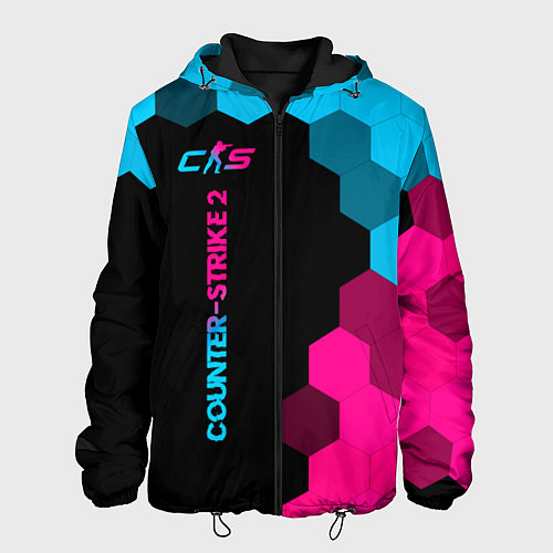 Мужская куртка Counter-Strike 2 - neon gradient: по-вертикали / 3D-Черный – фото 1