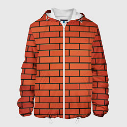 Куртка с капюшоном мужская Кирпичная стена, цвет: 3D-белый