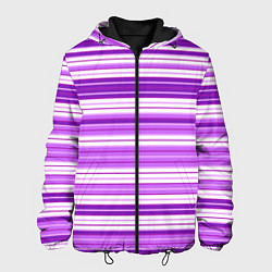 Куртка с капюшоном мужская Фиолетовые полосы, цвет: 3D-черный