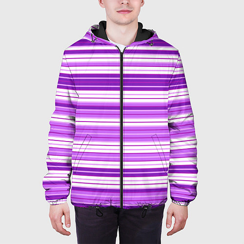 Мужская куртка Фиолетовые полосы / 3D-Черный – фото 3