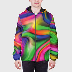 Куртка с капюшоном мужская Bright colors, цвет: 3D-черный — фото 2