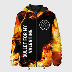 Куртка с капюшоном мужская Bullet For My Valentine и пылающий огонь, цвет: 3D-черный