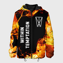 Куртка с капюшоном мужская Within Temptation и пылающий огонь, цвет: 3D-черный