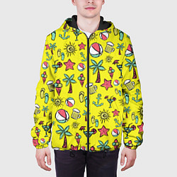 Куртка с капюшоном мужская Летний рай, цвет: 3D-черный — фото 2