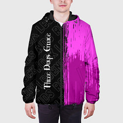 Куртка с капюшоном мужская Three Days Grace rock legends: по-вертикали, цвет: 3D-черный — фото 2