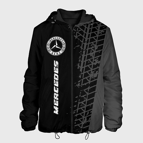 Мужская куртка Mercedes speed на темном фоне со следами шин: по-в / 3D-Черный – фото 1