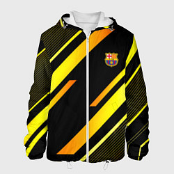 Куртка с капюшоном мужская ФК Барселона эмблема, цвет: 3D-белый