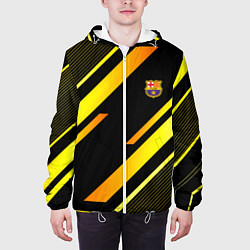 Куртка с капюшоном мужская ФК Барселона эмблема, цвет: 3D-белый — фото 2