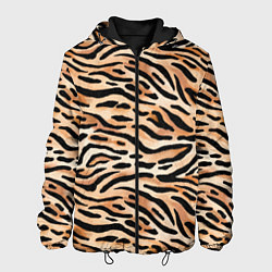 Куртка с капюшоном мужская Тигровая окраска, цвет: 3D-черный