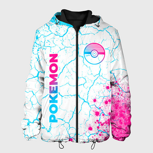 Мужская куртка Pokemon neon gradient style: надпись, символ / 3D-Черный – фото 1