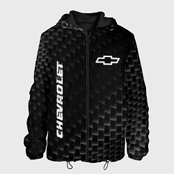 Куртка с капюшоном мужская Chevrolet карбоновый фон, цвет: 3D-черный