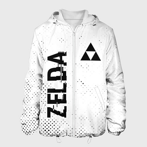 Мужская куртка Zelda glitch на светлом фоне: надпись, символ / 3D-Белый – фото 1