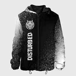 Куртка с капюшоном мужская Disturbed glitch на темном фоне: по-вертикали, цвет: 3D-черный