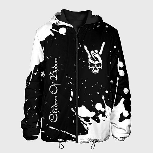 Мужская куртка Children of Bodom и рок символ на темном фоне / 3D-Черный – фото 1