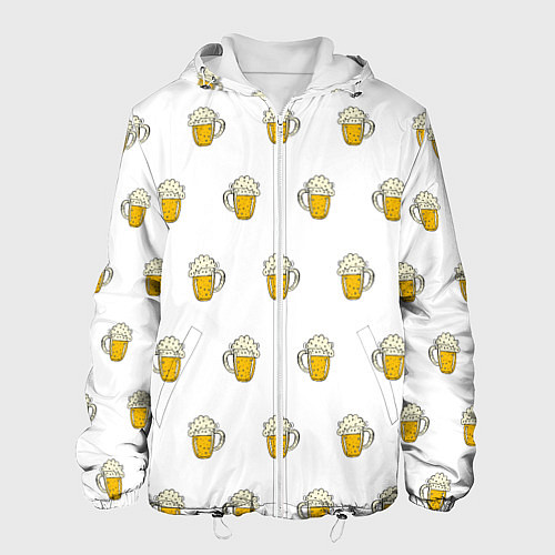 Мужская куртка Кружки с пивом / 3D-Белый – фото 1