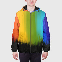 Куртка с капюшоном мужская Летняя радуга, цвет: 3D-черный — фото 2