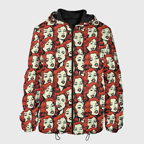 Мужская куртка Лица девушек / 3D-Черный – фото 1