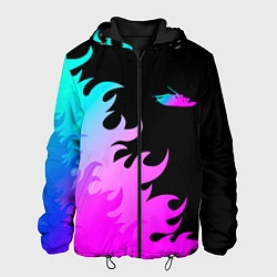 Куртка с капюшоном мужская Papa Roach неоновый огонь, цвет: 3D-черный