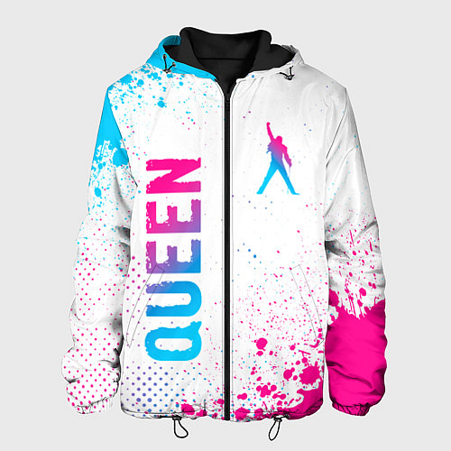 Мужская куртка Queen neon gradient style: надпись, символ / 3D-Черный – фото 1