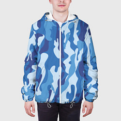 Куртка с капюшоном мужская Blue military, цвет: 3D-белый — фото 2