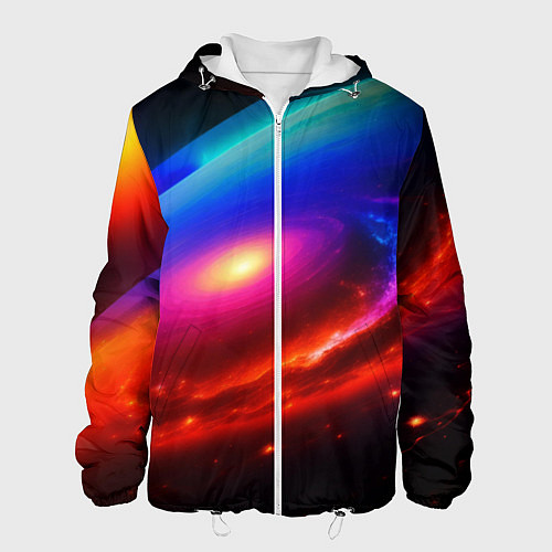 Мужская куртка Неоновая галактика / 3D-Белый – фото 1