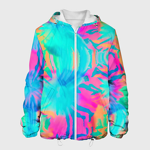 Мужская куртка Кислотный тай-дай: паттерн / 3D-Белый – фото 1