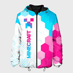 Куртка с капюшоном мужская Minecraft neon gradient style: по-вертикали, цвет: 3D-черный