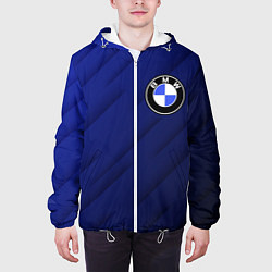 Куртка с капюшоном мужская BMW градиент, цвет: 3D-белый — фото 2
