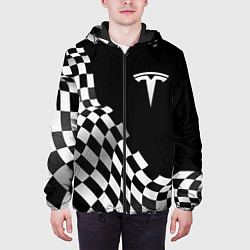 Куртка с капюшоном мужская Tesla racing flag, цвет: 3D-черный — фото 2