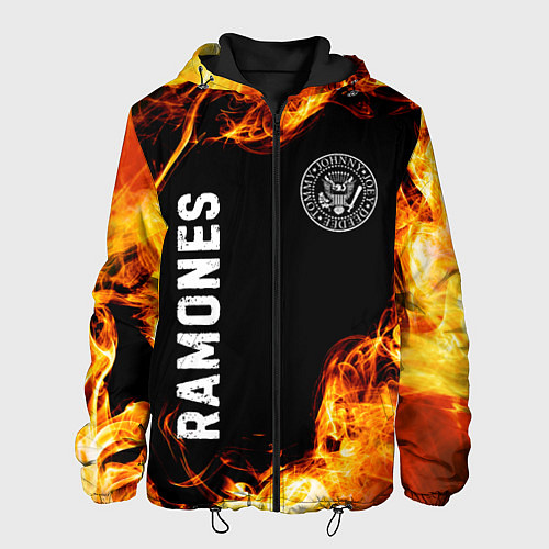 Мужская куртка Ramones и пылающий огонь / 3D-Черный – фото 1