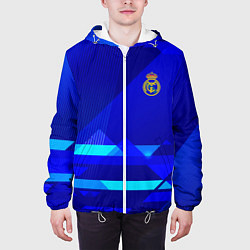 Куртка с капюшоном мужская Реал Мадрид фк эмблема, цвет: 3D-белый — фото 2