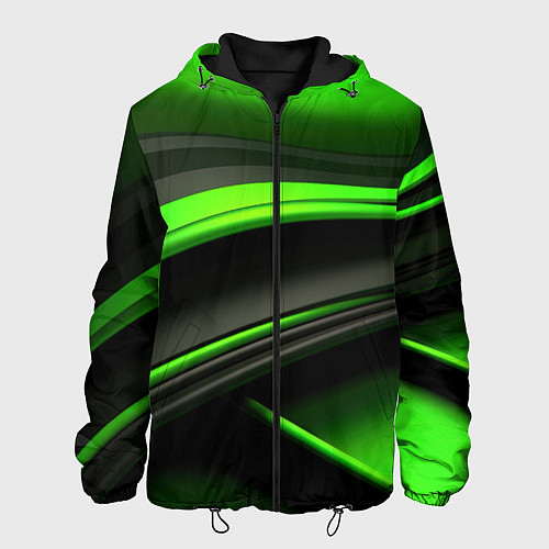 Мужская куртка Black green textureпоп / 3D-Черный – фото 1