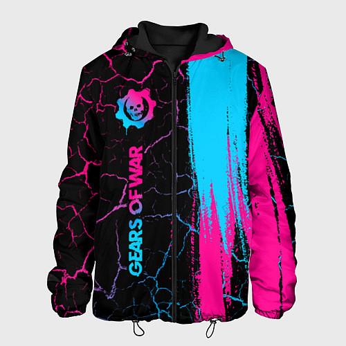 Мужская куртка Gears of War - neon gradient: по-вертикали / 3D-Черный – фото 1