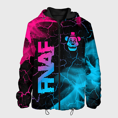 Мужская куртка FNAF - neon gradient: надпись, символ / 3D-Черный – фото 1