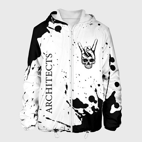 Мужская куртка Architects и рок символ на светлом фоне / 3D-Белый – фото 1