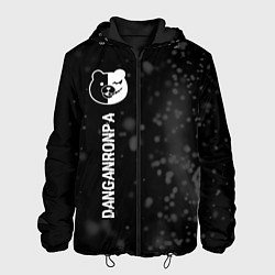 Куртка с капюшоном мужская Danganronpa glitch на темном фоне: по-вертикали, цвет: 3D-черный