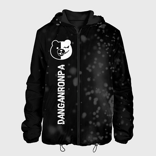 Мужская куртка Danganronpa glitch на темном фоне: по-вертикали / 3D-Черный – фото 1