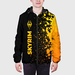 Куртка с капюшоном мужская Skyrim - gold gradient: по-вертикали, цвет: 3D-черный — фото 2