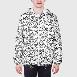 Куртка с капюшоном мужская Текстурка, цвет: 3D-белый — фото 2