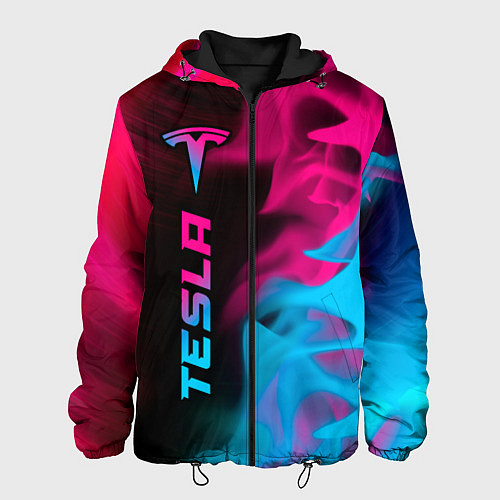 Мужская куртка Tesla - neon gradient: по-вертикали / 3D-Черный – фото 1