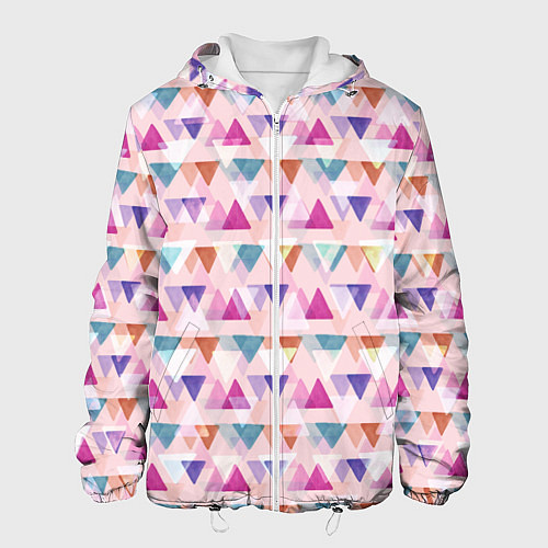 Мужская куртка Цветные треугольники / 3D-Белый – фото 1