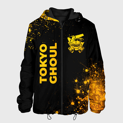 Мужская куртка Tokyo Ghoul - gold gradient: надпись, символ / 3D-Черный – фото 1