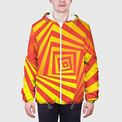 Куртка с капюшоном мужская Оптическая иллюзия вглубь, цвет: 3D-белый — фото 2