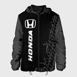 Мужская куртка Honda speed на темном фоне со следами шин: по-верт
