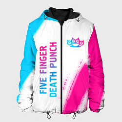 Куртка с капюшоном мужская Five Finger Death Punch neon gradient style: надпи, цвет: 3D-черный