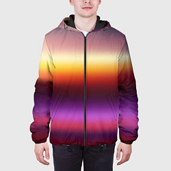 Куртка с капюшоном мужская Закат, абстрактные полосы с размытием, цвет: 3D-черный — фото 2