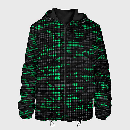 Мужская куртка Точечный камуфляжный узор Spot camouflage pattern / 3D-Черный – фото 1