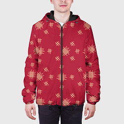 Куртка с капюшоном мужская Красный стиль, цвет: 3D-черный — фото 2